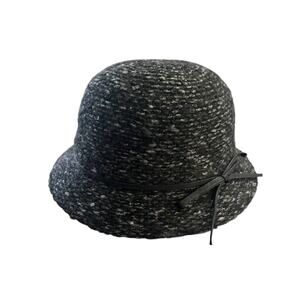 Women's Black Gray Cloche Hat Indigo Soul One Size EUC